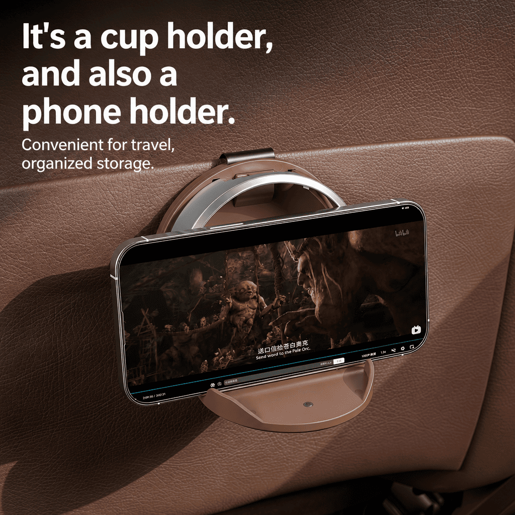 Universal Foldable Car Cup Holder with Hook