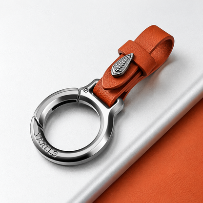 Premium Leather and Metal Car Keychain