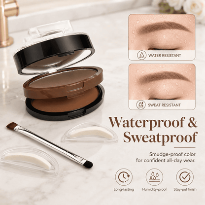 Waterproof sweatproof double-layer dual-color stamp eyebrow powder