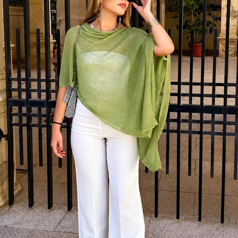 Multi-wear Women’s Loose Lightweight Sun Protection Knit Poncho