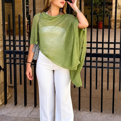 Multi-wear Women’s Loose Lightweight Sun Protection Knit Poncho
