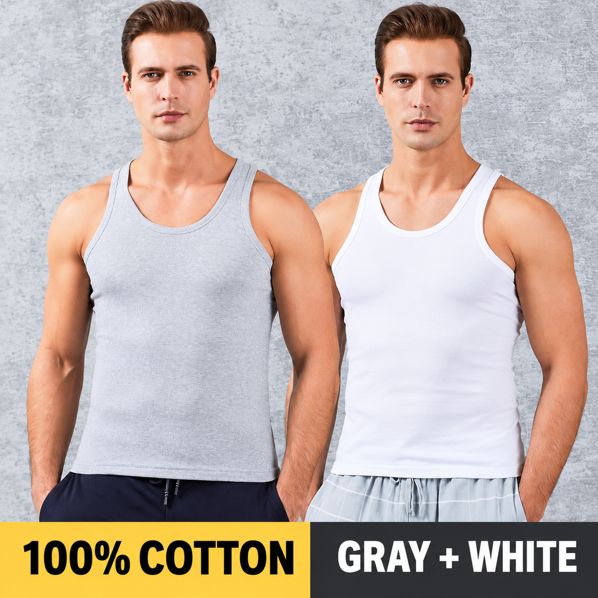 Men’s 100% Cotton Athletic Sleeveless Tank Top