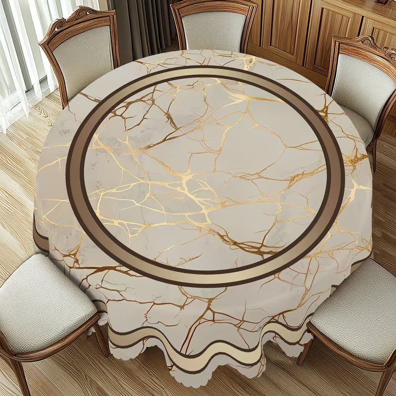 Luxurious Waterproof Marble-Print Tablecloth