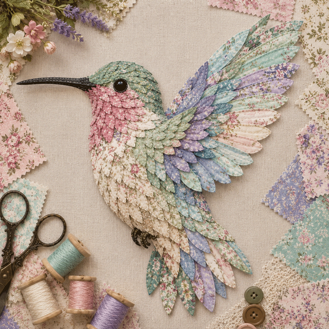 3D Patchwork Bird DIY Craft Kit