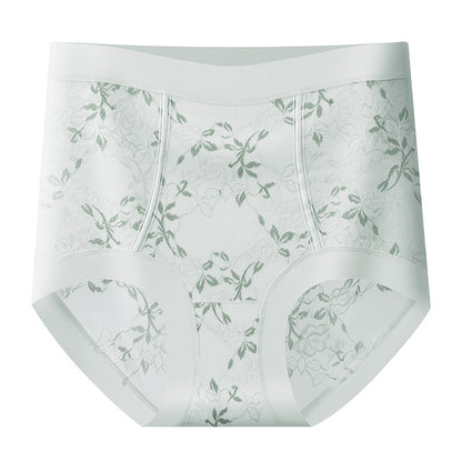Women's 10A Antibacterial Mulberry Silk Lace High Waist Slimming Panties