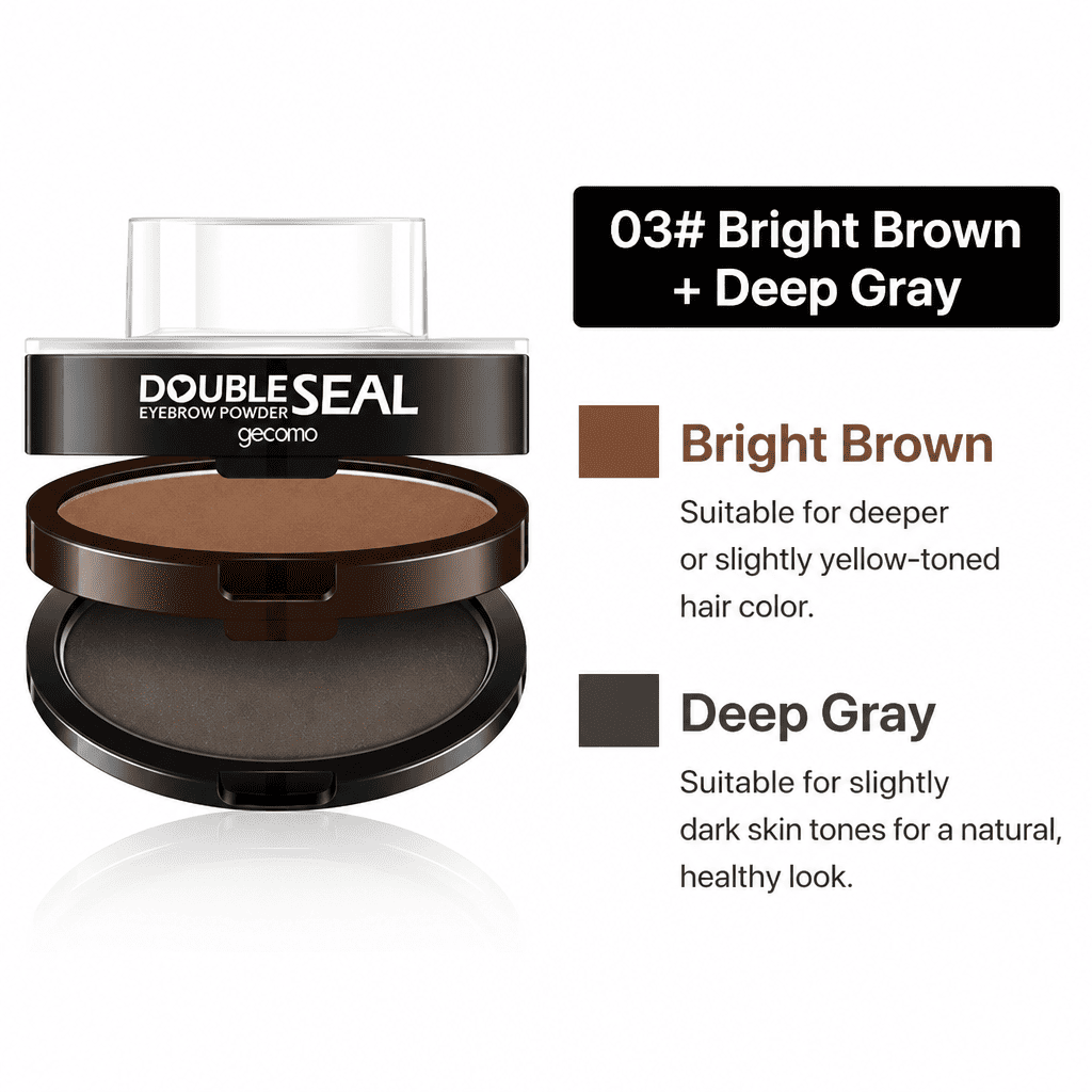 Waterproof sweatproof double-layer dual-color stamp eyebrow powder