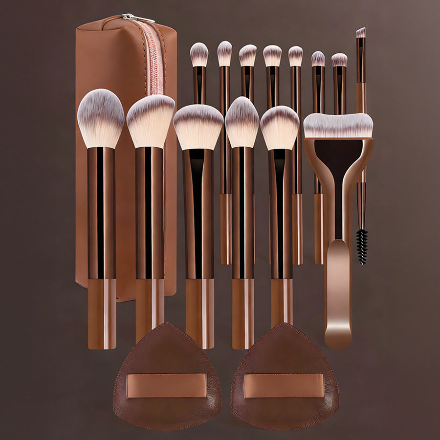 17 makeup brush sets + 1 makeup bag + 2 cushion compact sets