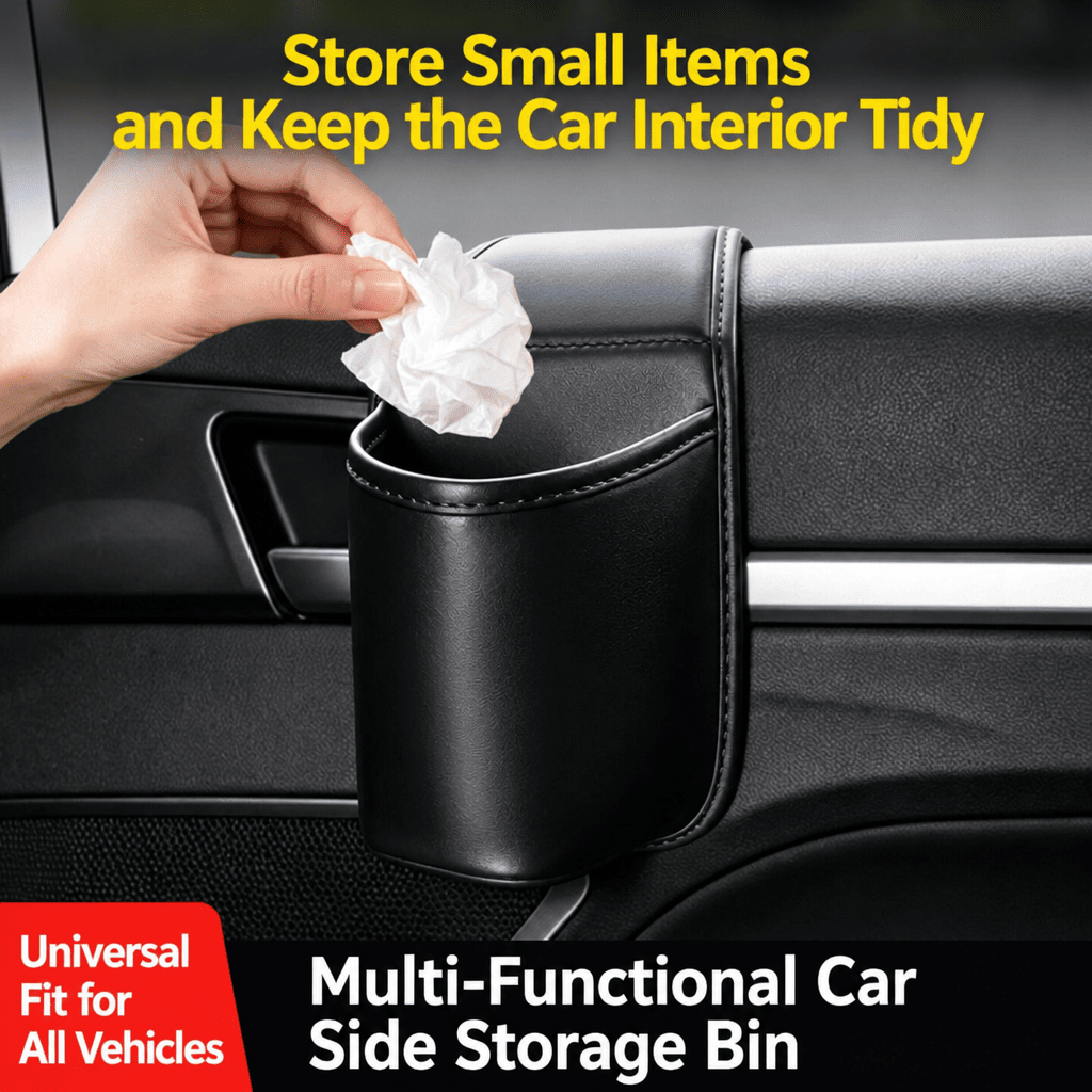 Leather Car Door Cup Holder