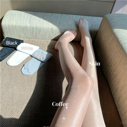 2 Packs- Plus‑Size Pearlescent Sheer Light Pantyhose