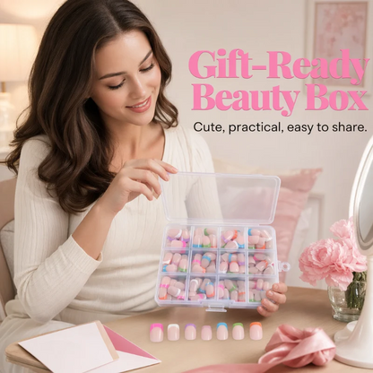 Color Pop Press-On Artificial Nails Set with 288 Pieces