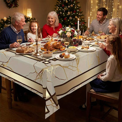 Luxurious Waterproof Marble-Print Tablecloth