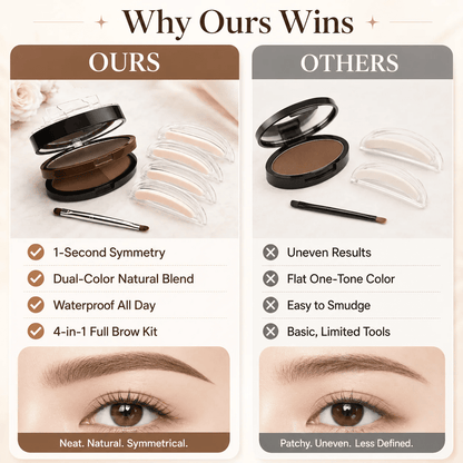 Waterproof sweatproof double-layer dual-color stamp eyebrow powder