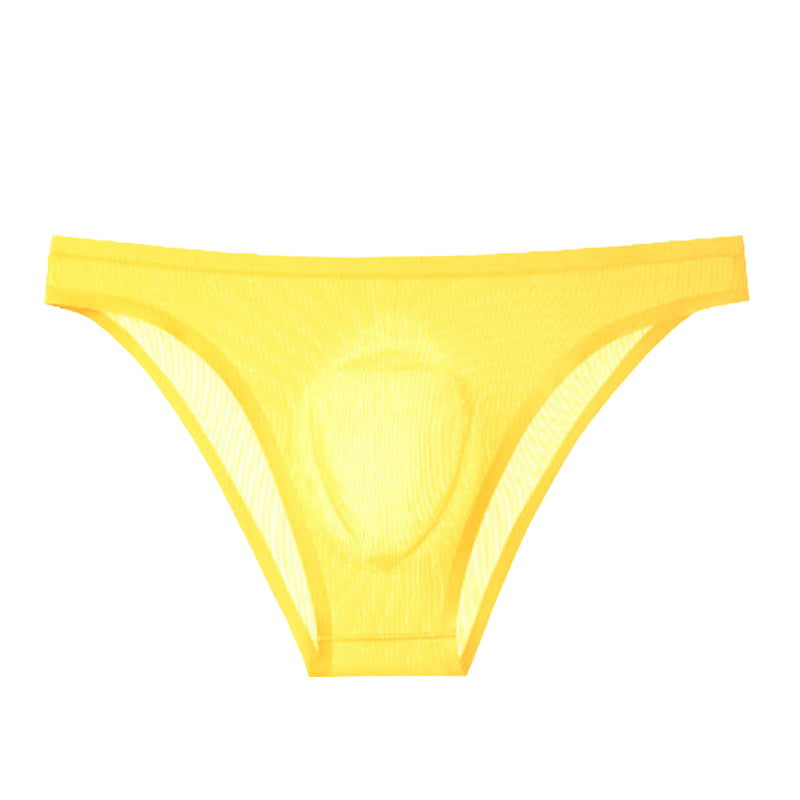 Men's Ribbed Ice Silk Low-Rise Briefs
