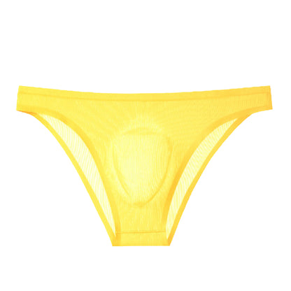 Men's Ribbed Ice Silk Low-Rise Briefs