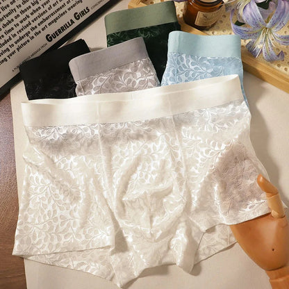 Men’s European-Style Luxury Ice Silk Boxer Briefs – Ultra-Thin, Breathable & Lightweight