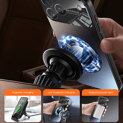 Magnetic iPhone Case with Large Camera Window, Built-in Lens Protector & Dustproof Mesh