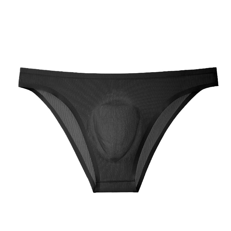 Men's Ribbed Ice Silk Low-Rise Briefs