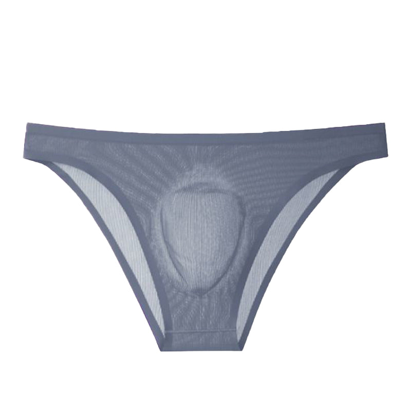 Men's Ribbed Ice Silk Low-Rise Briefs