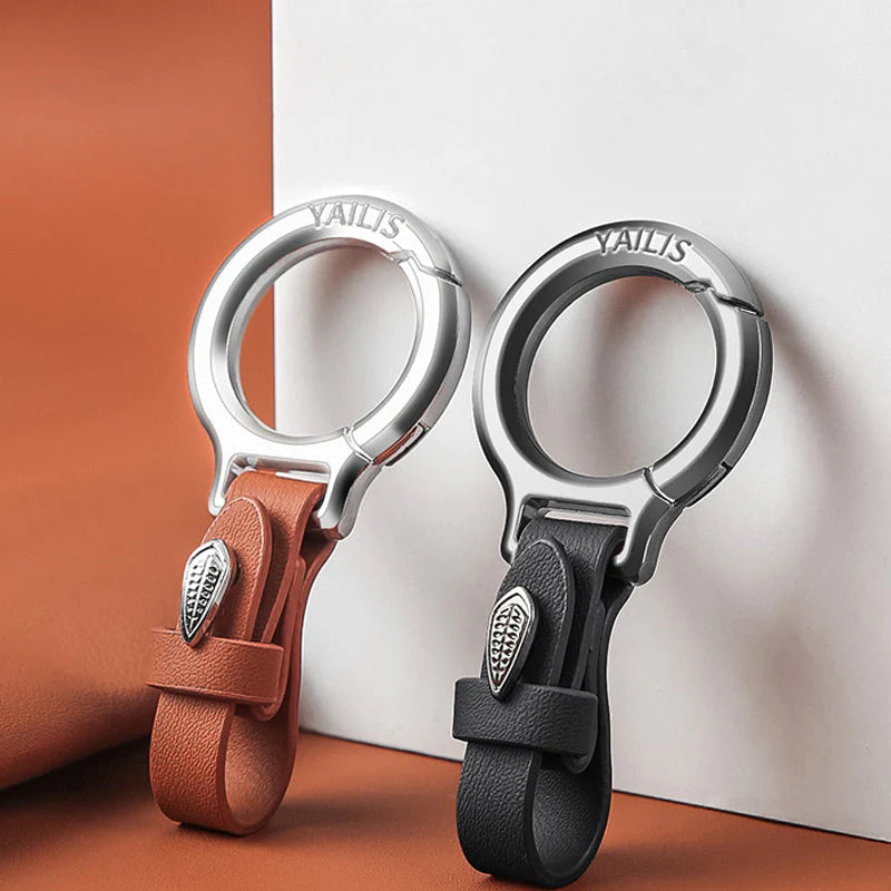 Premium Leather and Metal Car Keychain