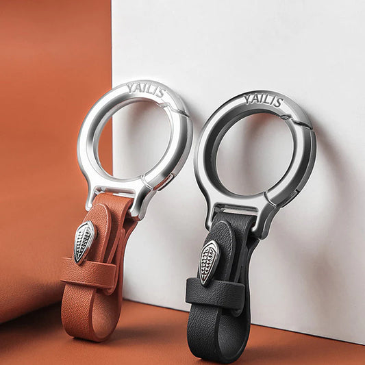 Premium Leather and Metal Car Keychain