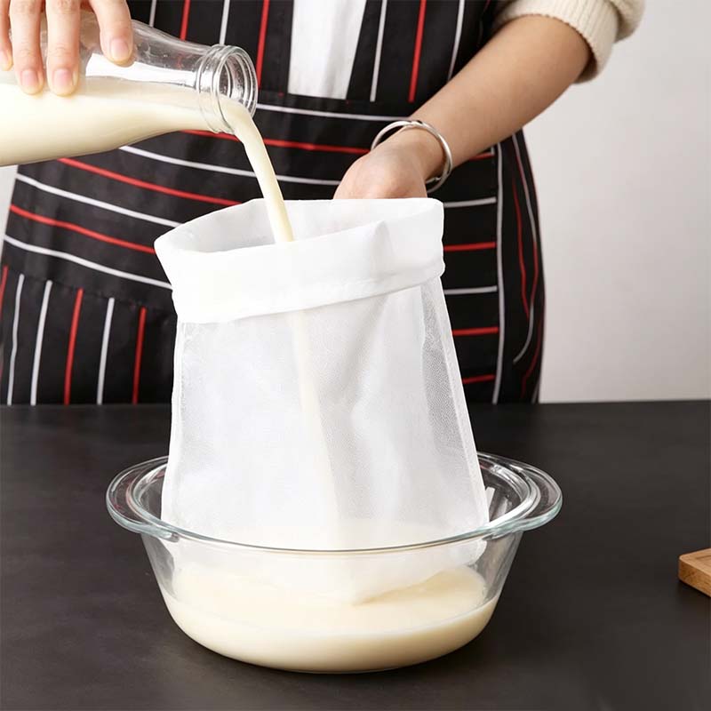 【5 Pcs】Fine Mesh Drawstring Strainer Bag