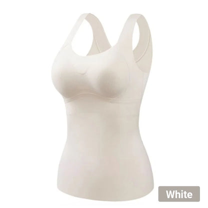Women’s Plus-Size Warm Padded Camisole – Built-In Bra Thermal Base Layer for Fall & Winter