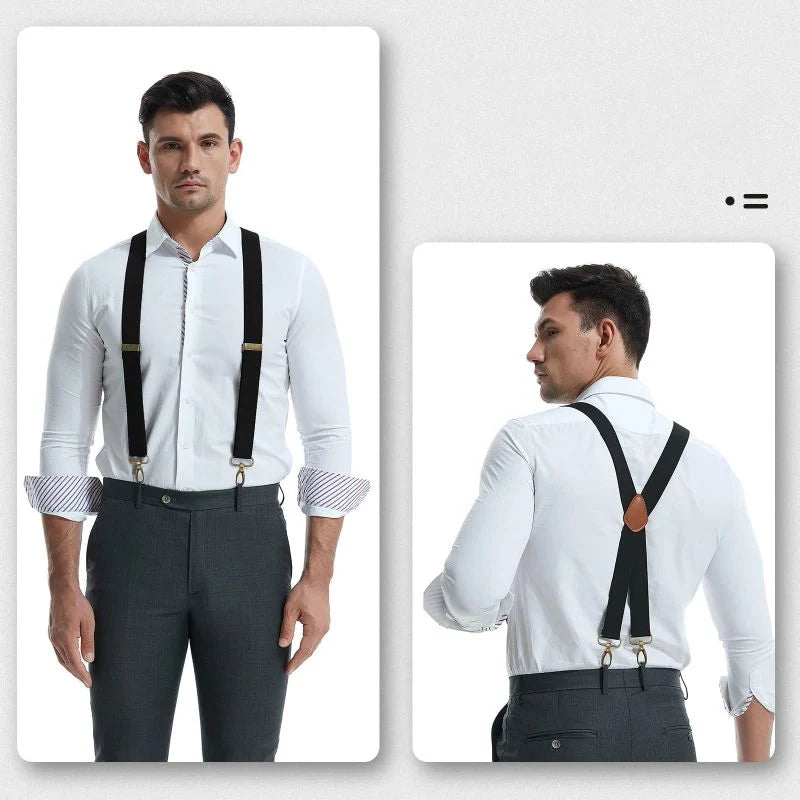 High Quality——Men's X-Back Suspenders with Hook Clips