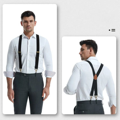 High Quality——Men's X-Back Suspenders with Hook Clips