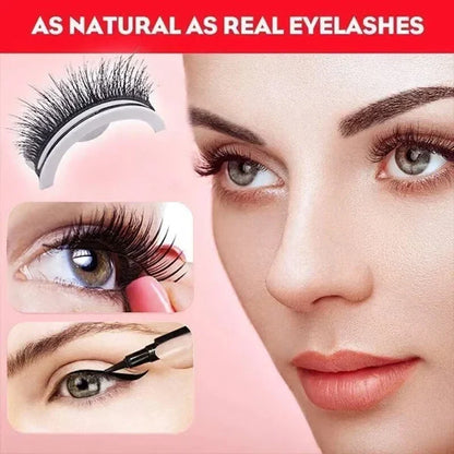 【3 Pairs】Reusable Self-Adhesive False Eyelashes