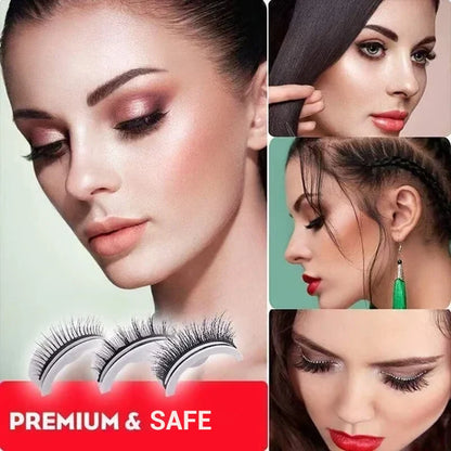 【3 Pairs】Reusable Self-Adhesive False Eyelashes