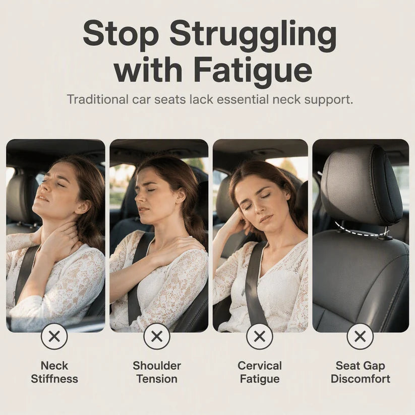 Car Headrest Cushion for Neck Support,Synthetic Nappa Leather Neck Cushion