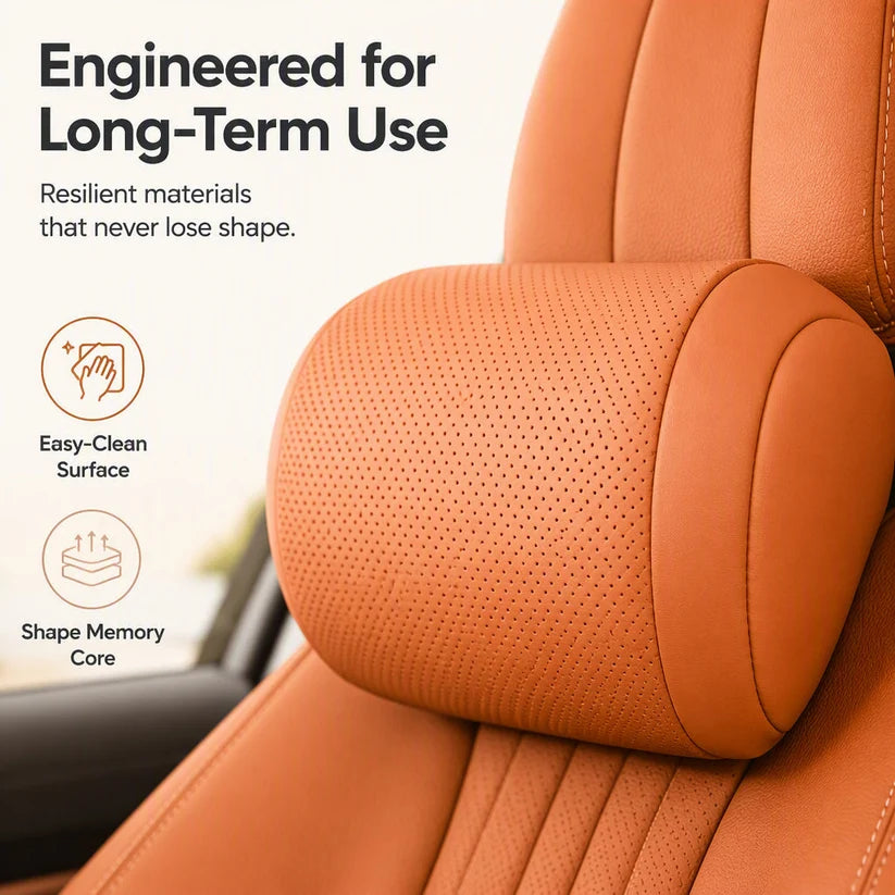 Car Headrest Cushion for Neck Support,Synthetic Nappa Leather Neck Cushion