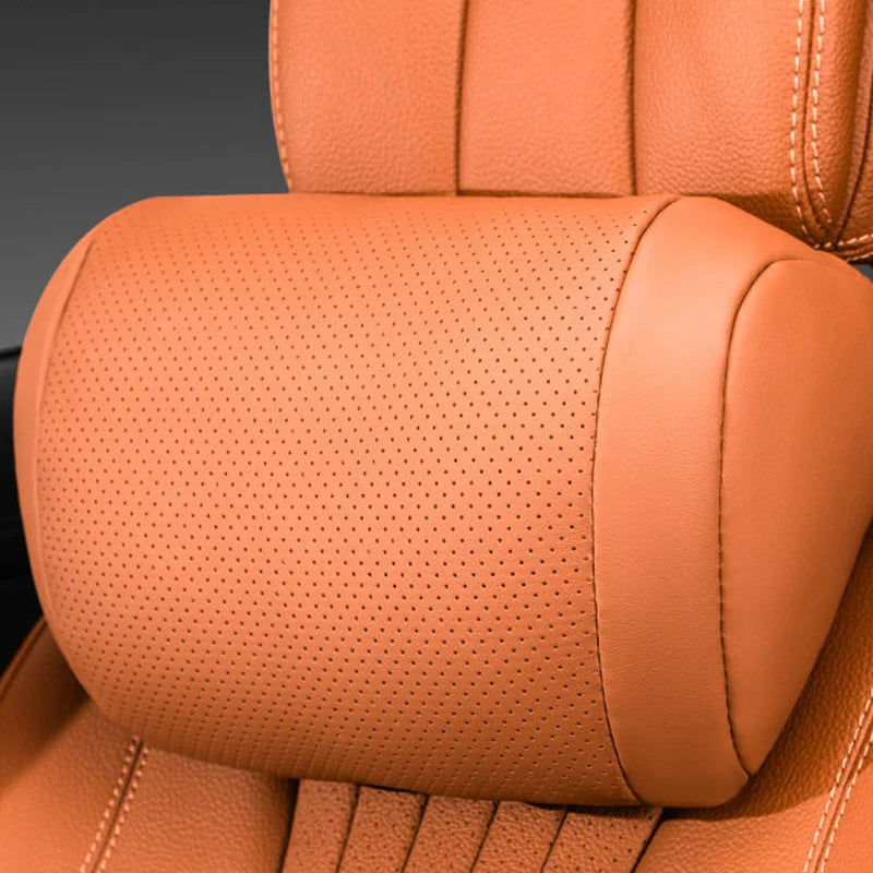 Car Headrest Cushion for Neck Support,Synthetic Nappa Leather Neck Cushion