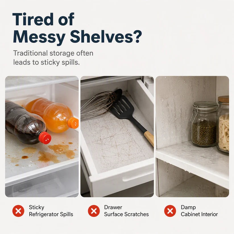 【2 Pcs/4 Pcs】Waterproof Fridge Shelf Liners