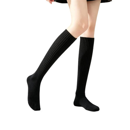 Women’s Cotton Mid-Calf Socks – Brown-Tone Casual Crew Socks