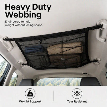 Car Ceiling Storage Bag with Adjustable Buckles