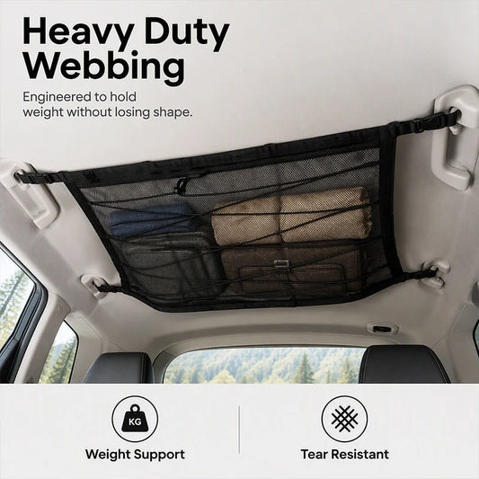 Car Ceiling Storage Bag with Adjustable Buckles