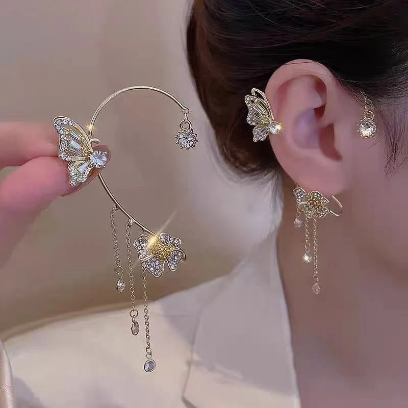 Butterfly Tassel Ear Cuff No Piercing | Elegant Luxury Ear Clip for Women